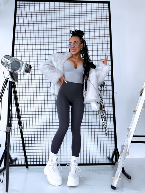 ТЕРМО леггинсы "PERFECT BODY LM819" - СЕРЫЕ ПРЕДЗАКАЗ